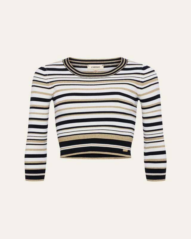 Yukio Sparkly Stripe Crop Top